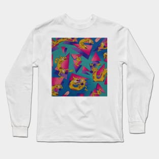 CatDog 90's Pattern Long Sleeve T-Shirt